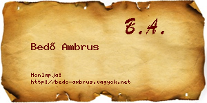 Bedő Ambrus névjegykártya