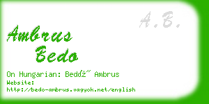 ambrus bedo business card